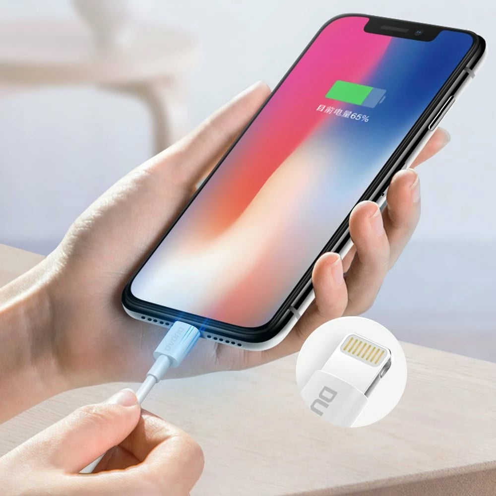 Kabllo Dudao L1L, USB në Lightning, 1m, 3A, Bardhë