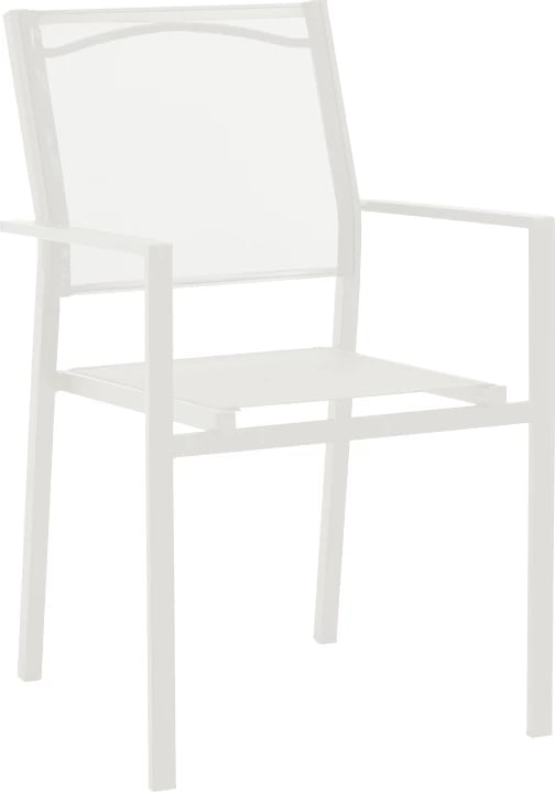 Karrige për kopsht Confidence metalike e bardhë dhe tekstilene e bardhë 54x54x86cm