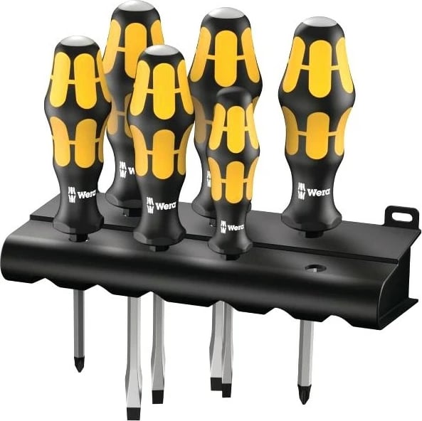Set kaçavidash Wera 932/6 Kraftform, dorezë ergonomike, 6 copë