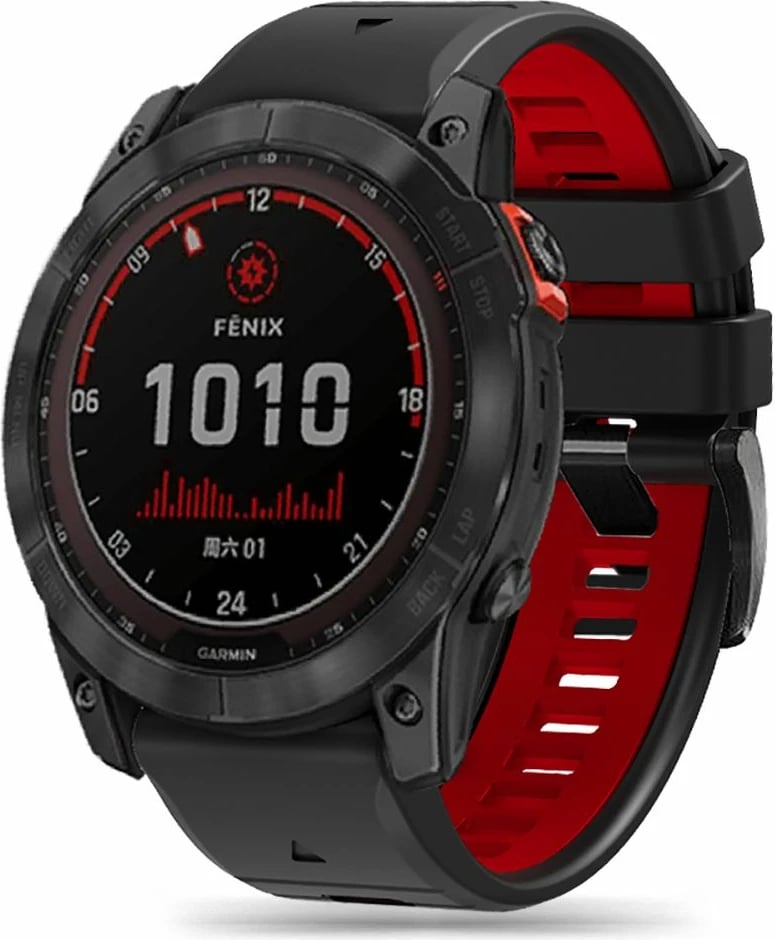 Rrip sportiv Tech-Protect IconBand Pro për Garmin Fenix 3/5X/3HR/5X Plus/6X/6X Pro/7X, i zi/kuq