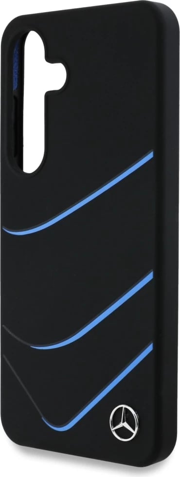 Mbështjellës Mercedes Silicone Contrasted Curves MagSafe për Samsung Galaxy S25, i zi