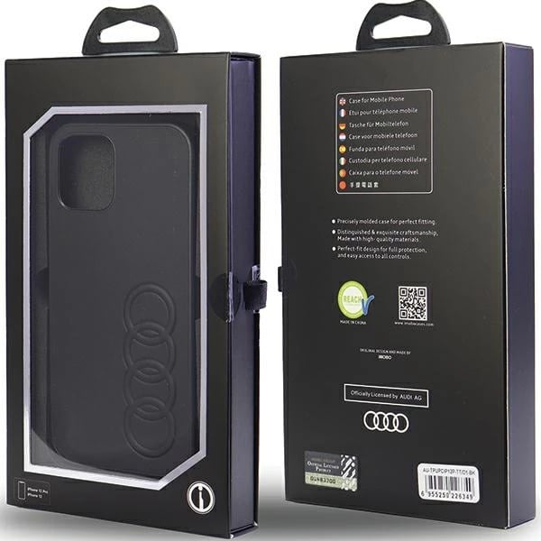 Mbështjellës Audi Synthetic Leather për iPhone 12/12 Pro 6.1", i zi