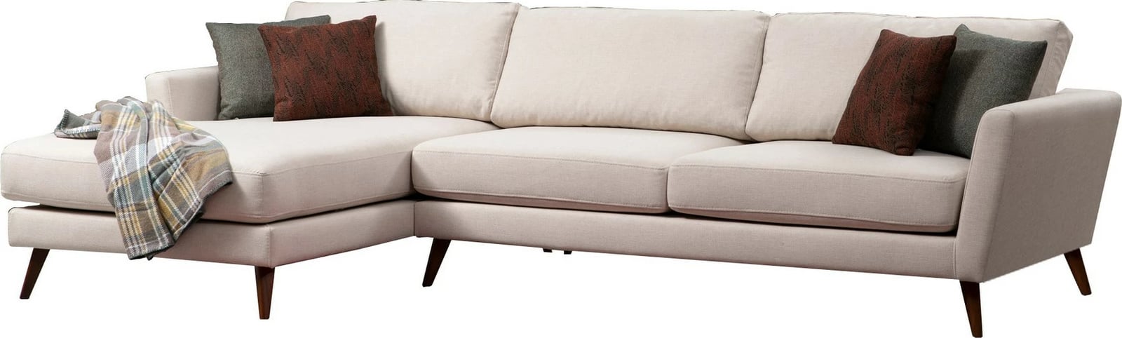 Kënd-sofë krevati Mayorka, kënd i madh majtas, bezhë