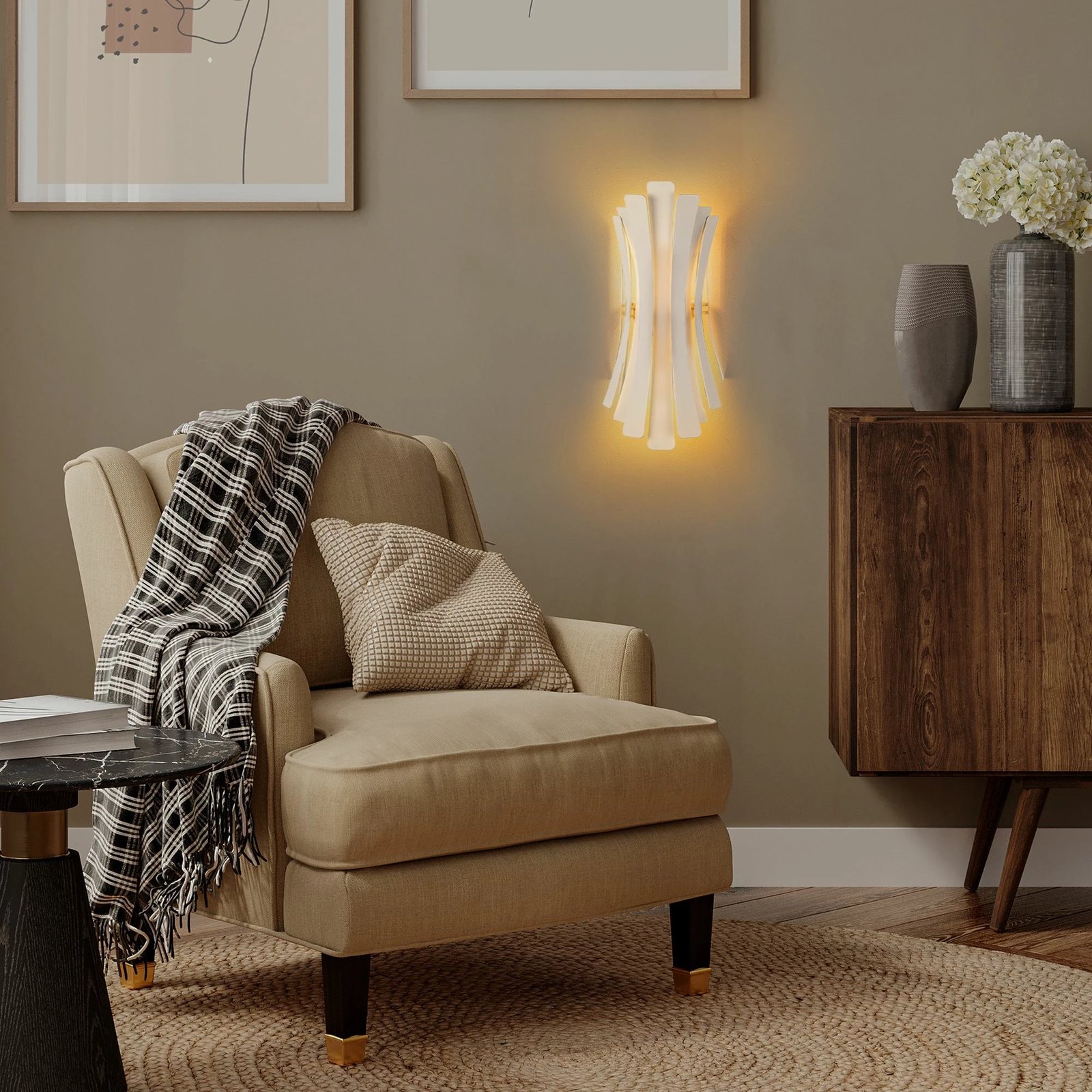 Llambë muri Opviq, Lınea - 15441, trup metalik, e bardhë