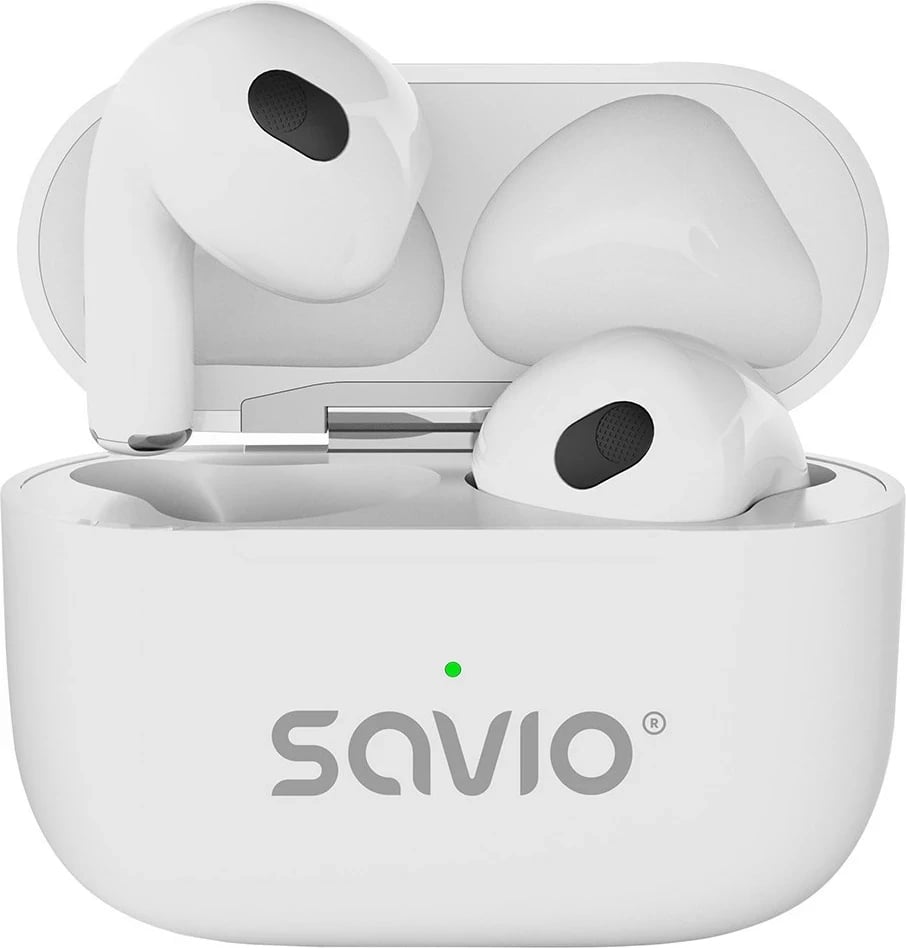 Kufje SAVIO TWS-01 PRO, wireless, earbuds, të bardha