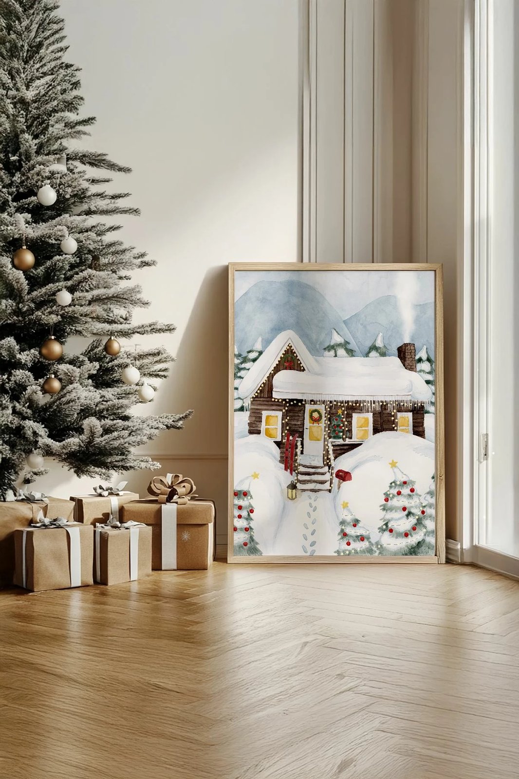 Pikturë dekorative me kornizë, shumëngjyrëshe, Wallity, Nwyearsngmdl66, 33x48cm