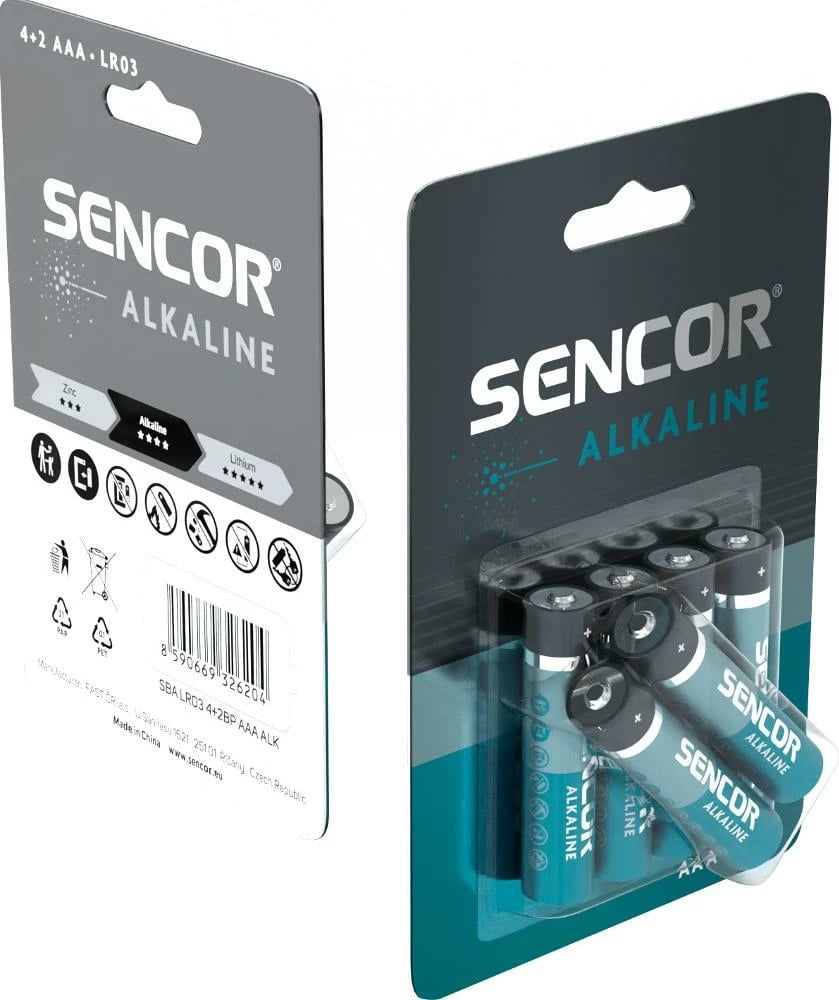 Bateri Sencor SBA LR03 4+2BP AAA Alk, 6 copë