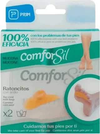 Mbajtëse silikoni për gishta të këmbës PRIM Comforsil Mouse me unazë unisex, 2 copë