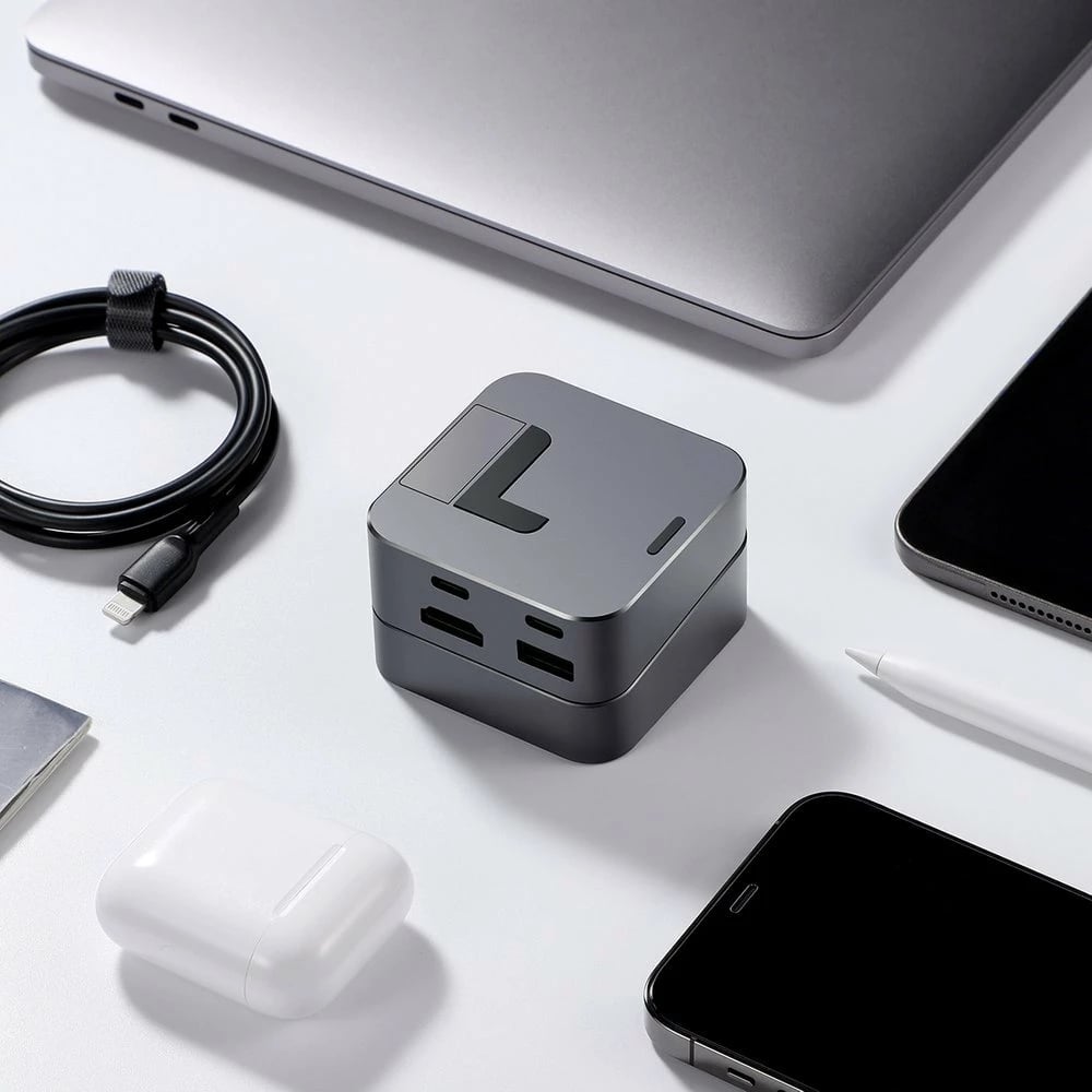 HUB multifunksional Joyroom S-H121, për MacBook Pro, 8 porta, Thunderbolt 3, Gri