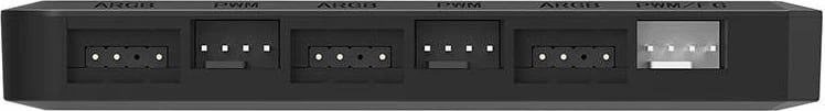 Kontroller PWM/ARGB për ventilatorë PC, Darkflash RC2, 6x ARGB 5V 3-pin, 5x PWM, sinkronizim me pllaka amë, i zi