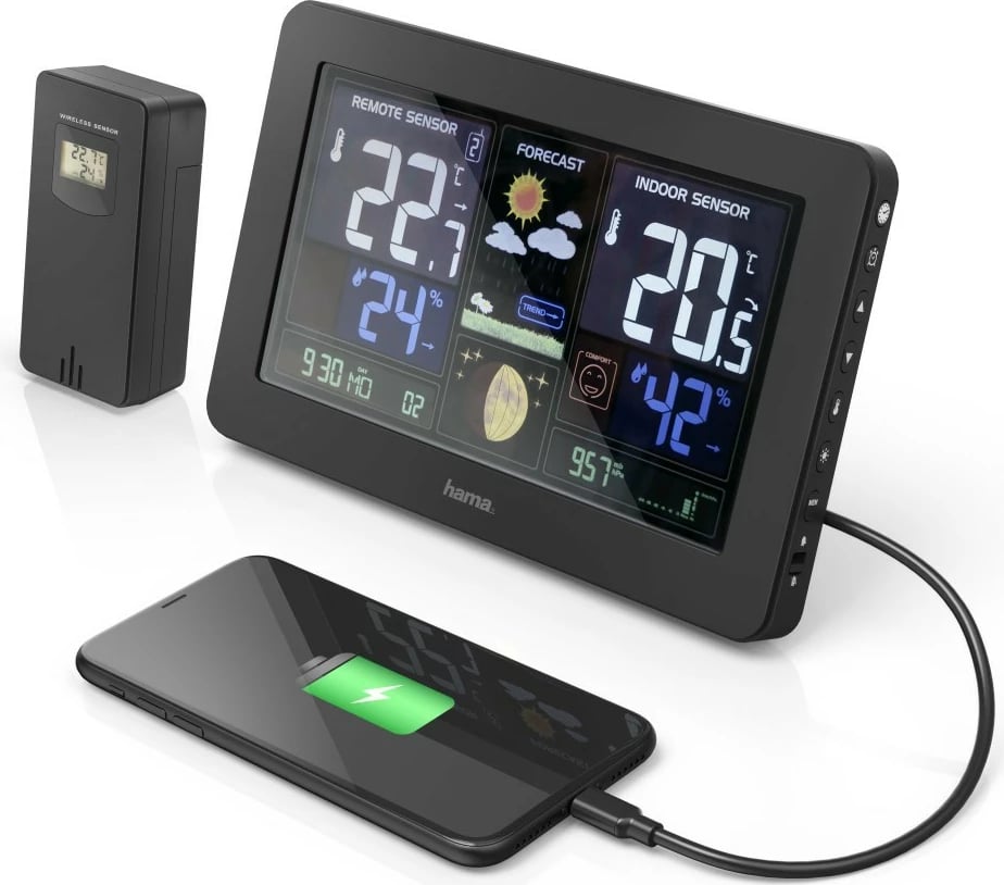 Stacion moti Hama 186380 Premium me USB, me sensor pa tela, i zi