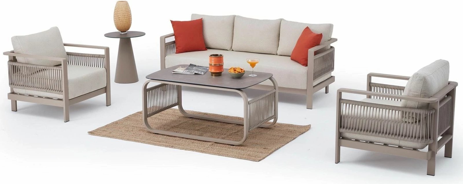 Set lounge për kopsht Skye Decor, Venedik, ngjyrë bezhë