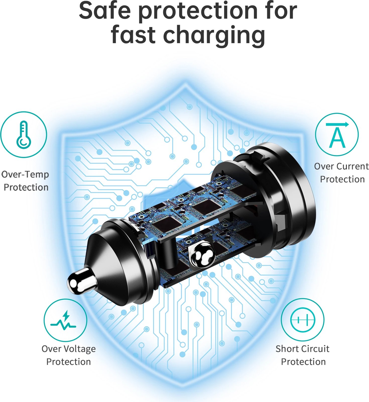 Karikues veture Choetech TC0014, 60W, 2 porte USB-C/USB-A, i zi