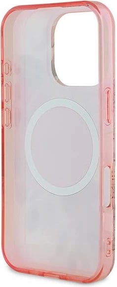 Mbështjellës Guess IML Flower & Tonal Circle MagSafe për iPhone 16 Pro Max, Rozë Mbështjellës Guess IML Flower & Tonal Circle MagSafe për iPhone 16 Pro Max, Rozë