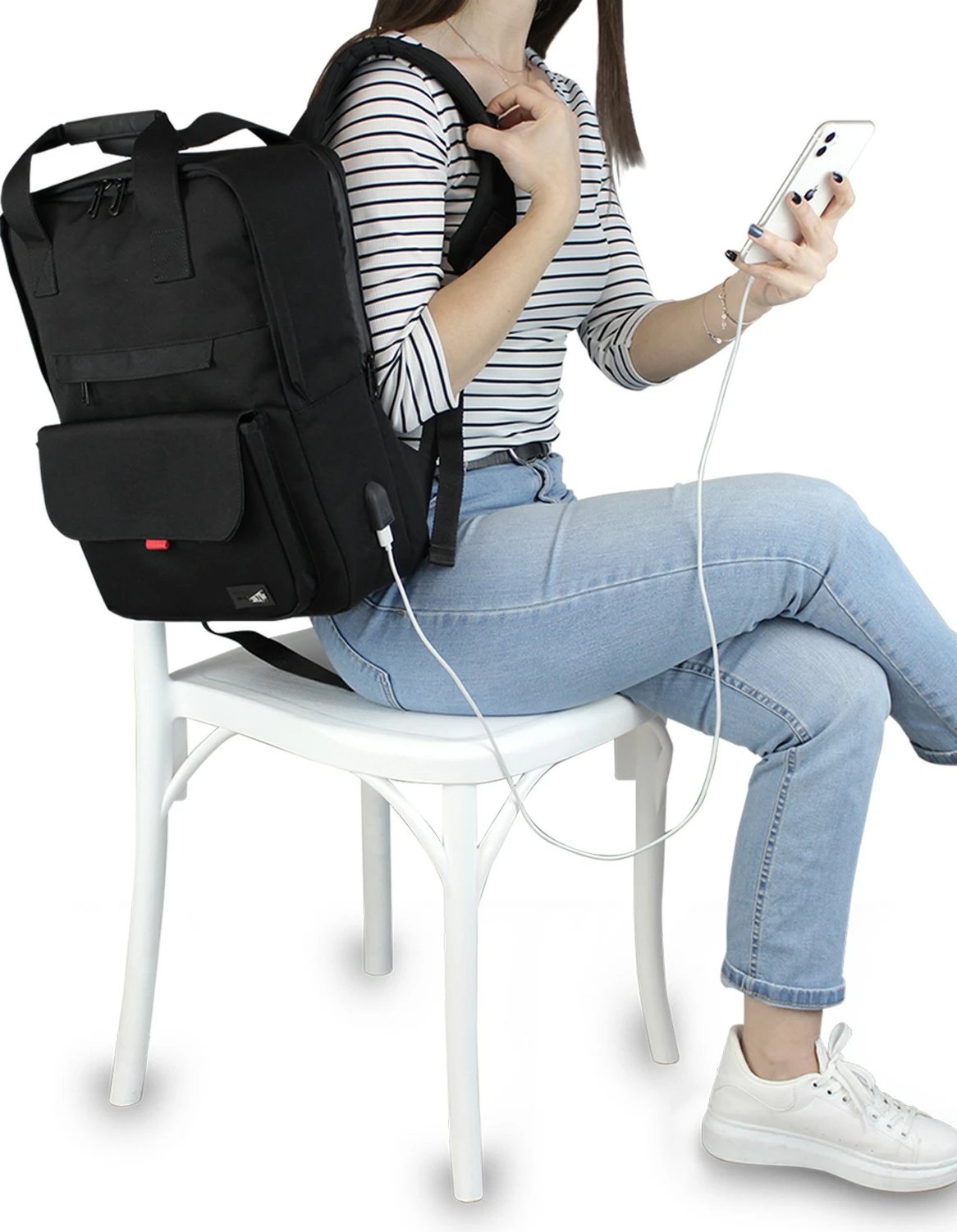 Çantë shpine për laptop, ngjyrë e zezë, Zoozie Bags, 2201