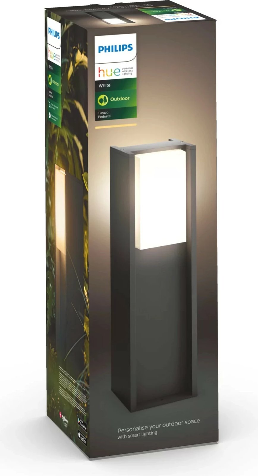 Llambë smart Philips Hue Turaco Sockel, 1x9W, LED, anthracite