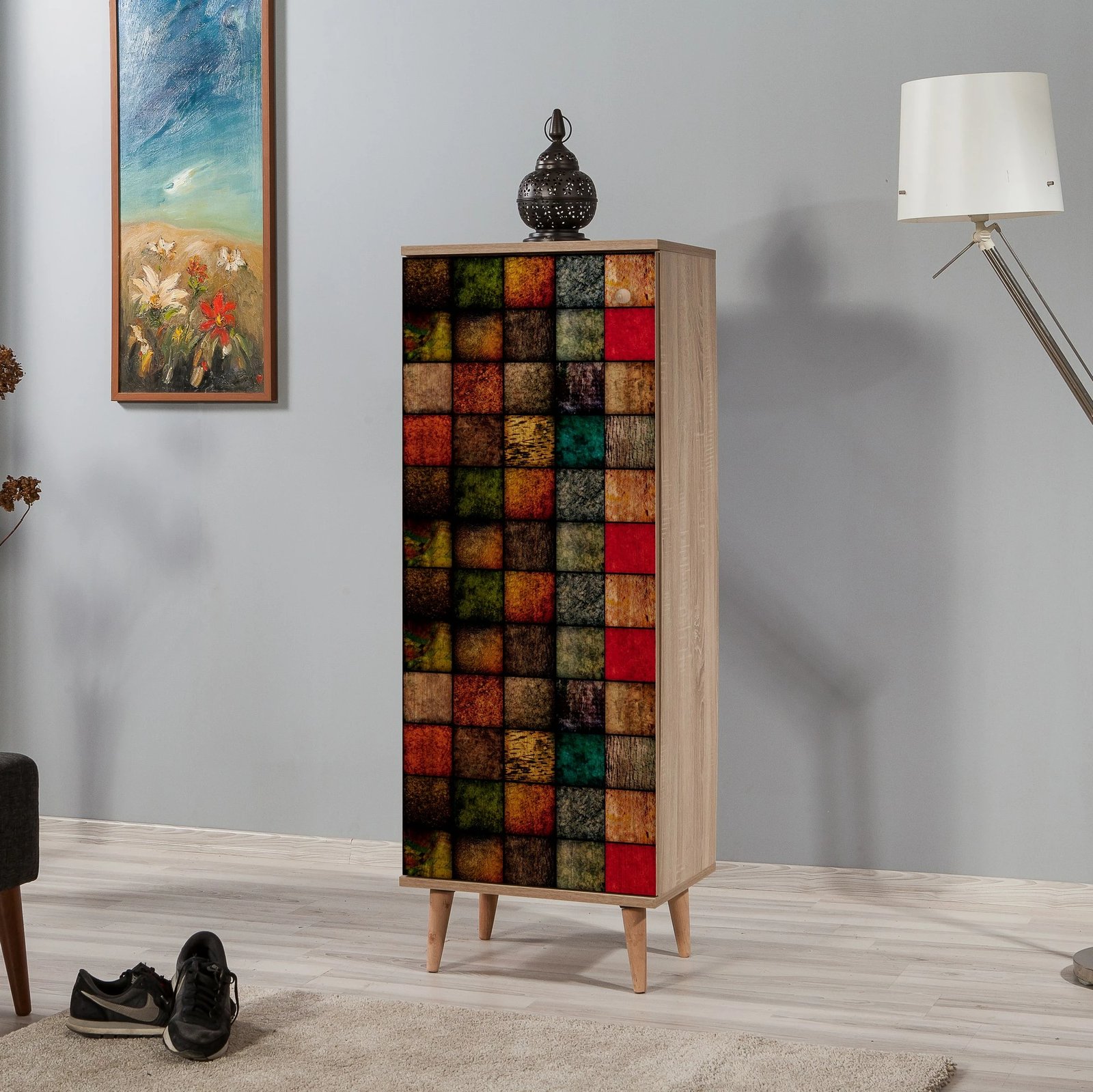 Dollap këpucësh Skye Decor, Filinta - 723, ngjyrë lisi sonoma