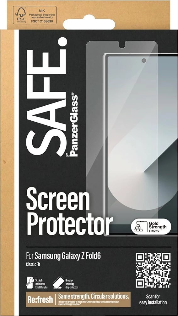Mbrojtës ekrani PanzerGlass për Samsung Galaxy Z Fold 6, transparent