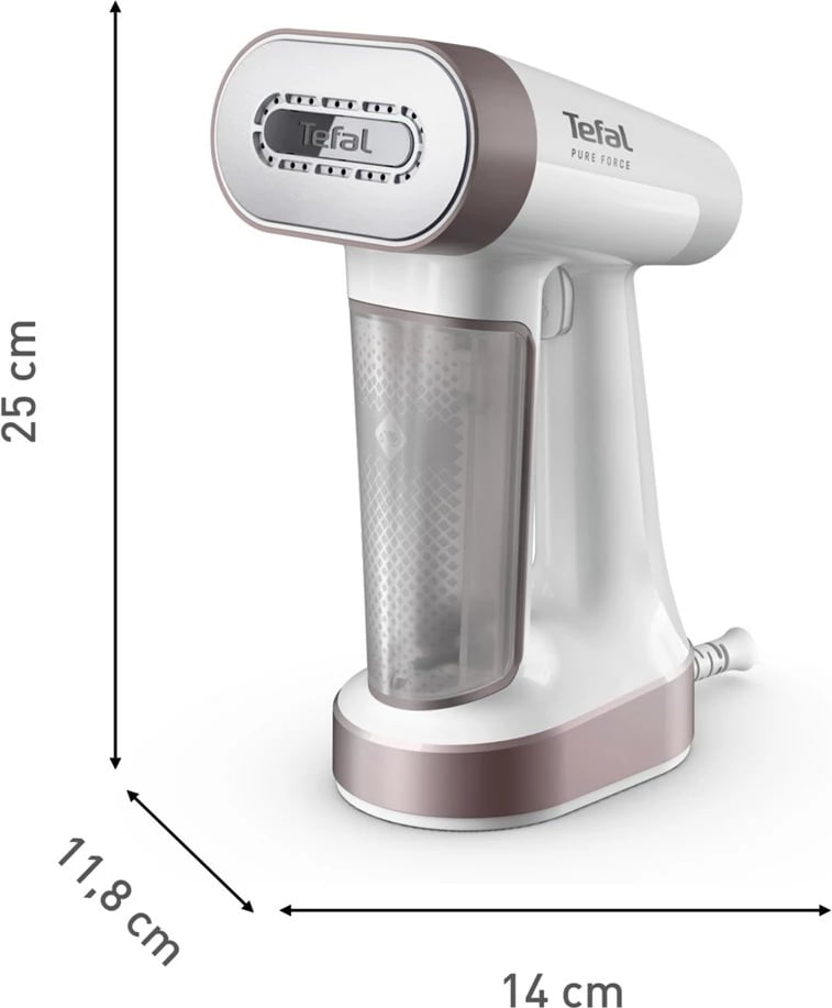 Avullues dore për rroba Tefal Pure Force DT8765E0, 0.18 L, 1800 W, Zi/Kanelle