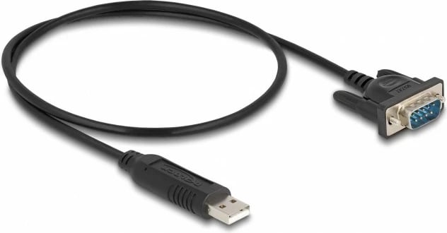 Kabllo adapter USB në RS-232 DeLOCK 0.5m, e zezë