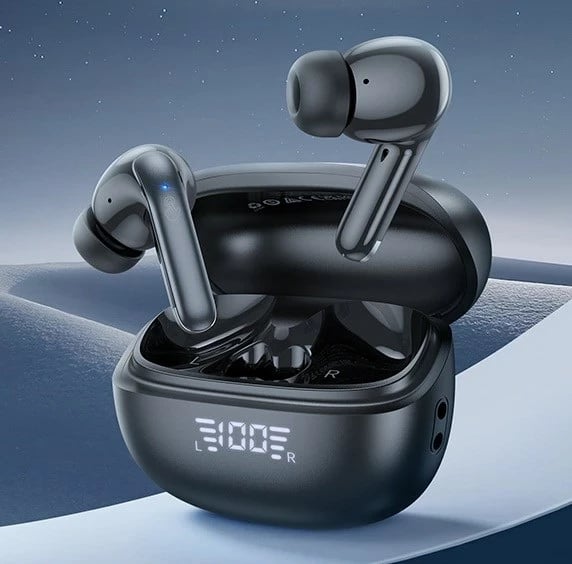 Kufje wireless HOCO EQ5, in-ear, Bluetooth 5.3, me kuti karikimi, e zezë