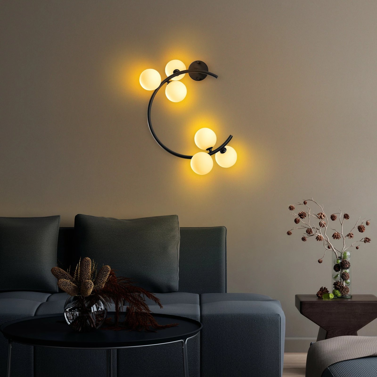 Llambë muri Opviq, Luminar - 14130, metal i zi, 50x30x55 cm