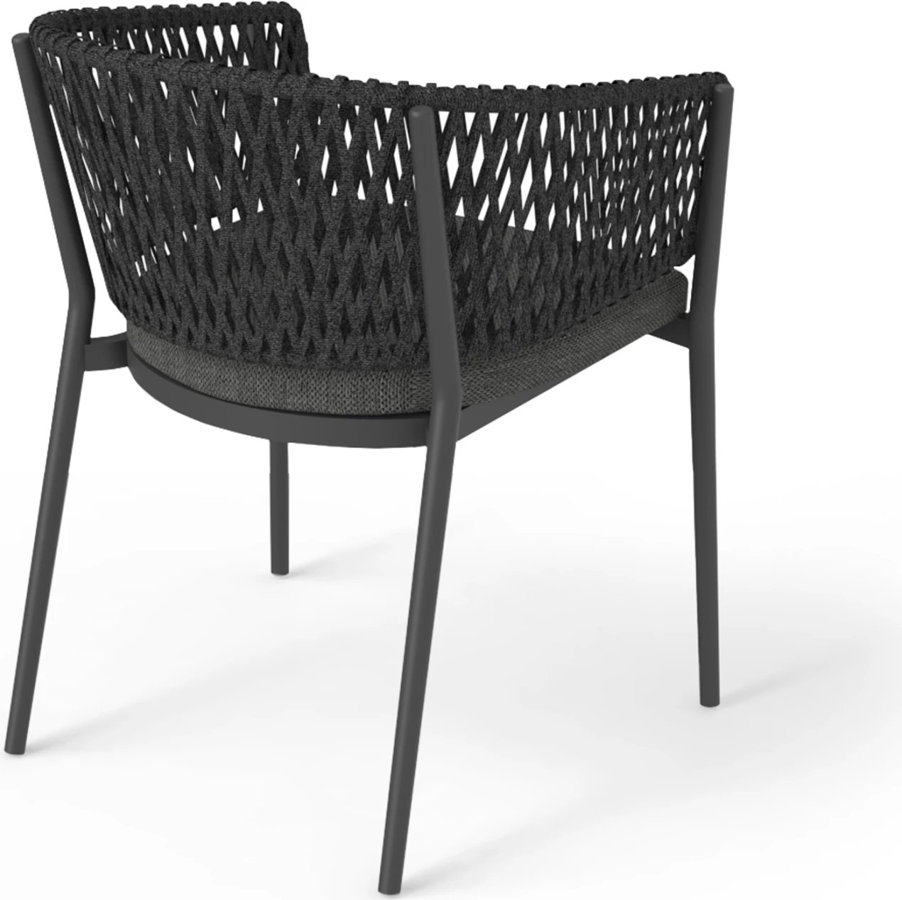 Karrige ngrënieje CAMELLIA, alumini, litar P.E., jastëk Olefin, ngjyrë gri e errët, CD6209.01