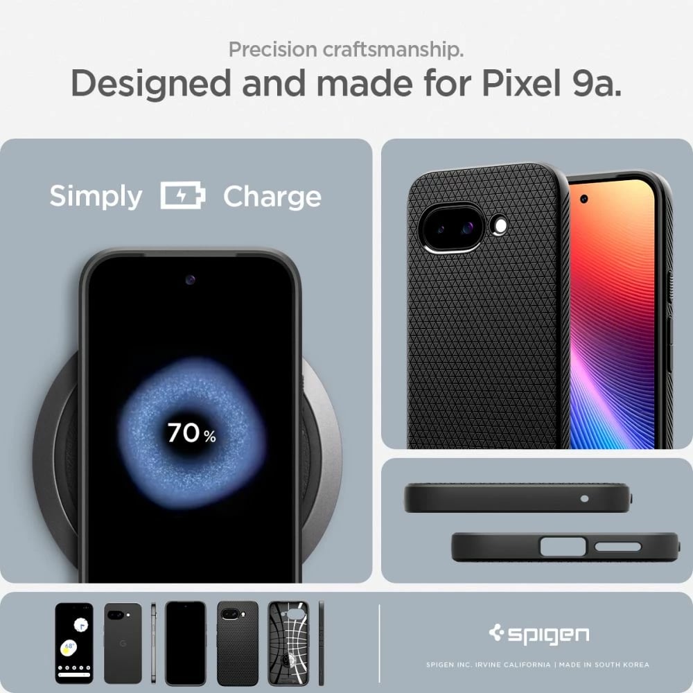 Mbështjellës Spigen Liquid Air për Google Pixel 9A, Matte Black