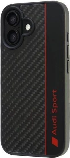 Mbështjellës Audi Carbon Fiber Stripe për iPhone 16 6.1", i zi