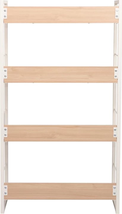 Raft librash Dorfie, ngjyrë natyrale me metal të bardhë, 70x30x124.5cm