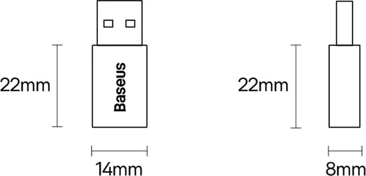 Adapter USB 3.1 OTG Baseus Ingenuity Series, USB-A në USB-C, i zi