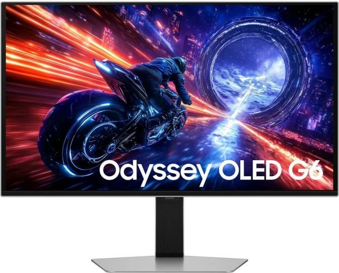 Monitor gaming Samsung Odyssey G6 OLED G60SF LS27FG602SUXEN 27" QD‑OLED HDR True Black 500 0.03ms G‑Sync FreeSync, argjendtë