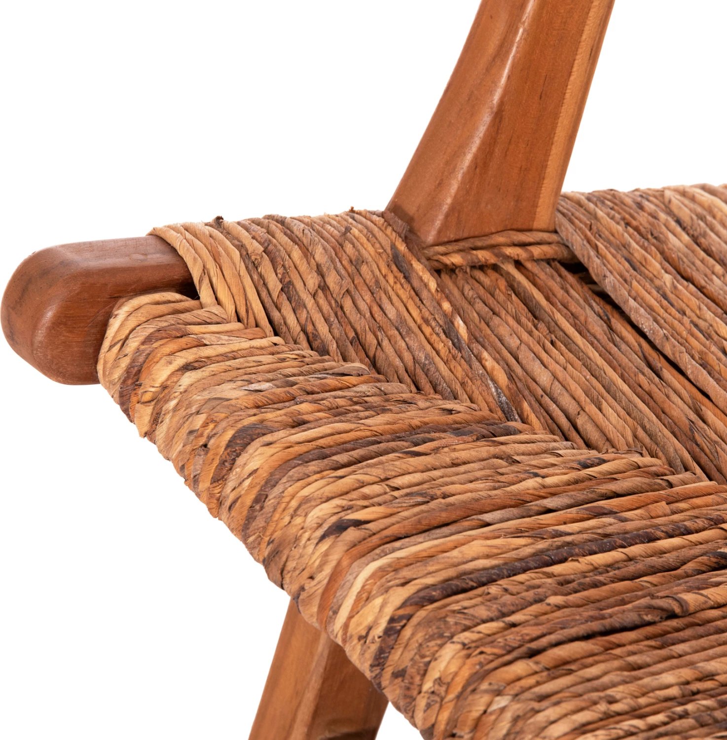 Karrige e ulët TONDO FH9914 dru TEAK & litar banane, ngjyrë natyrale, 69x74x68Hcm