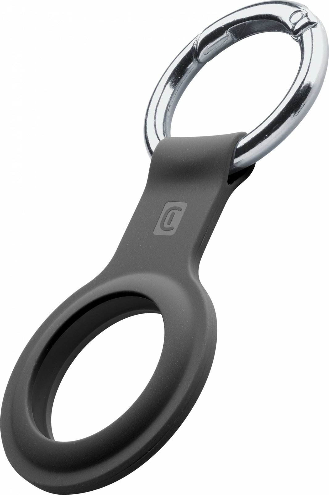 Mbështjellës Cellularline Key Ring për Apple AirTag, silikon, zi
