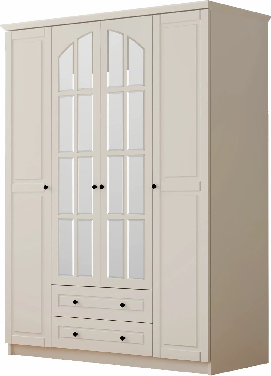 Dollap rrobash Skye Decor, ngjyrë e bardhë mat, RB-013