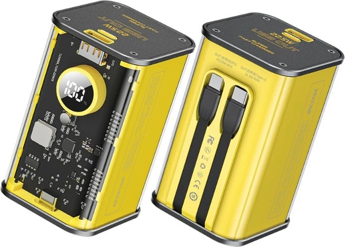 Power bank WEKOME WP-347 Vanguard Series, 20000 mAh, Super Fast Charging, USB-C PD 20W & Lightning + USB-A QC3.0 22.5W, Verdhë