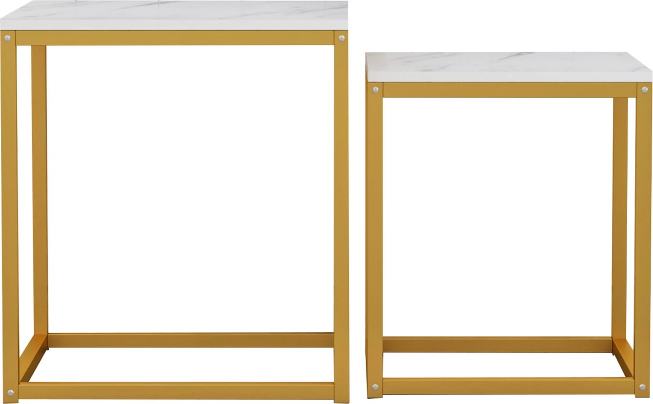 Tavolina anësore GRELAY set 2 copë MDF & metal 45Χ45Χ50Hcm.FH8762.11