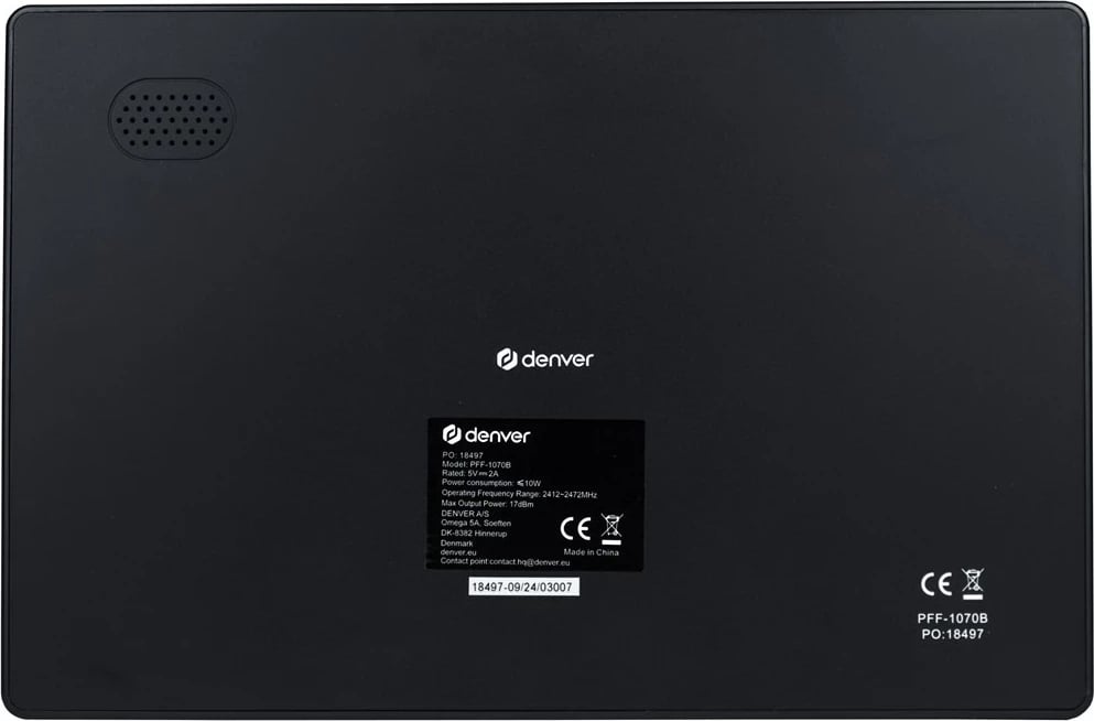 Kornizë digjitale Denver PFF-1070B, 10.1", Touchscreen, Wi-Fi, E zezë