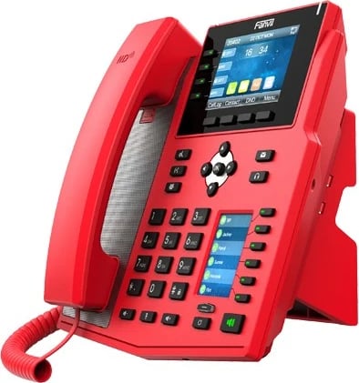 Telefon IP Fanvil X5U-R, 16 linja, 30 çelësa të programueshëm, ngjyrë e zezë dhe e kuqe