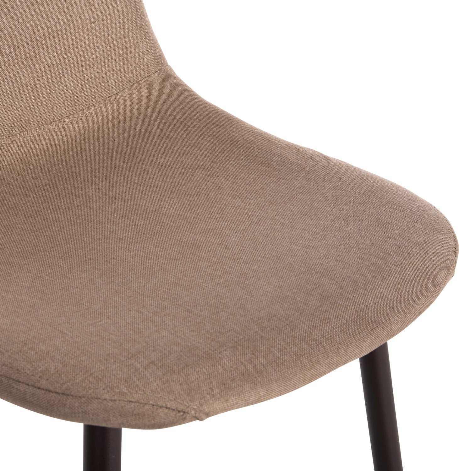 Karrige FH00100.07, pëlhurë bezhë dhe këmbë metalike, 45x52x85 cm., set prej 4 copë