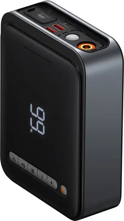 Starter + kompresor 2‑në‑1, Baseus Super Energy CGCN000001, 8000mAh 1000A, USB, i zi