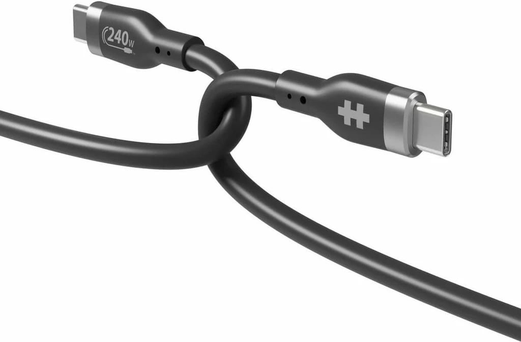 Kabllo USB-C Targus 2M, 240W, silikon, e zezë