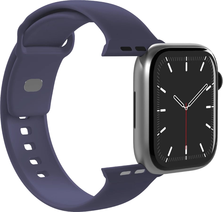 Rrip smartwatch, Puro, Icon, për Apple Watch 44/45/46/49 mm, silikon me tokëz metalike, blu marinë, set 2 rripa