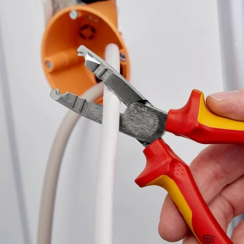 Kërrabza zhveshëse Knipex 13 46 165, izolim mbrojtës, 165mm, kuqe/verdhe