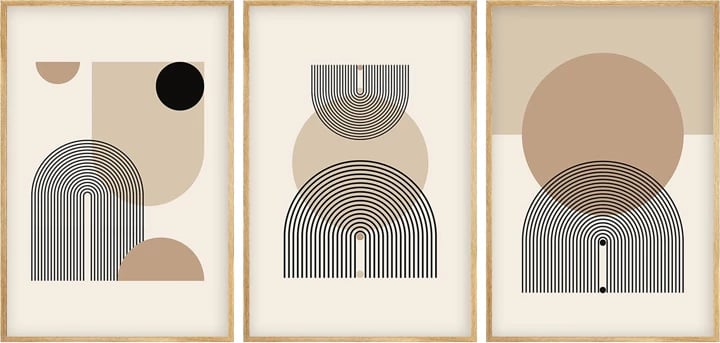 Pikturë triptike Jefton, printim digjital, shumëngjyrëshe, 50x2x70cm