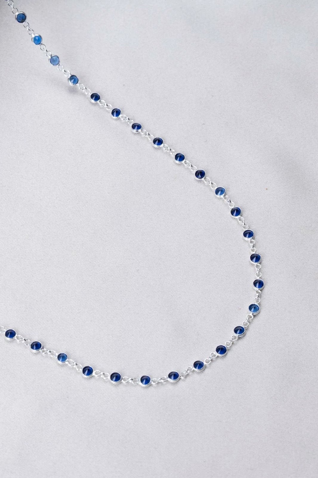 Qafore argjendi me gurë zirkon të kaltër të errët, Jumeon, TFNY65228