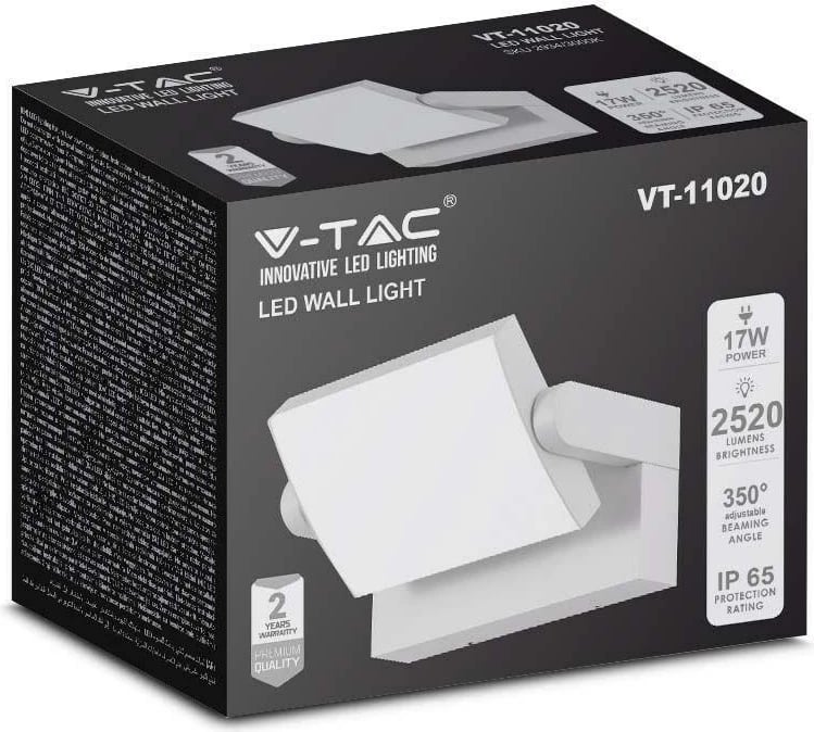 Projektor V-TAC SKU2935 VT-11020-120-W, 4000K, 17W, 2520lm, Bardhë