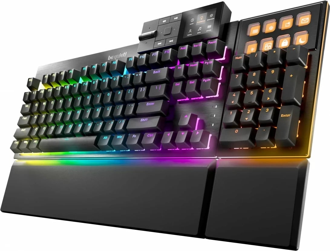 Tastierë mekanike be quiet! Dark Mount Silent Linear, RGB, full-size, me wrist rest, e zezë