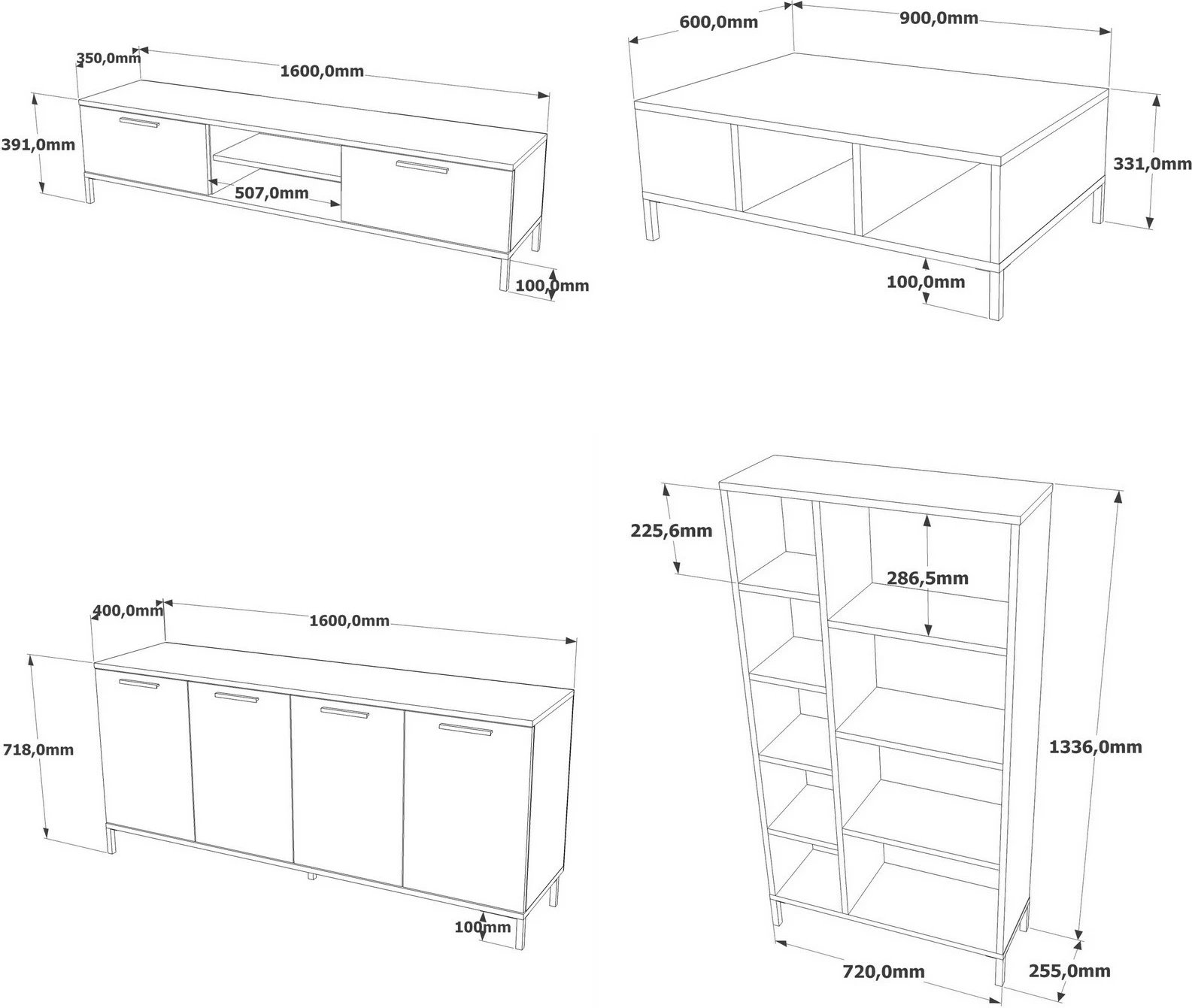 Set mobiljesh për dhomë dite, Hanah Home, Rl6-Aa