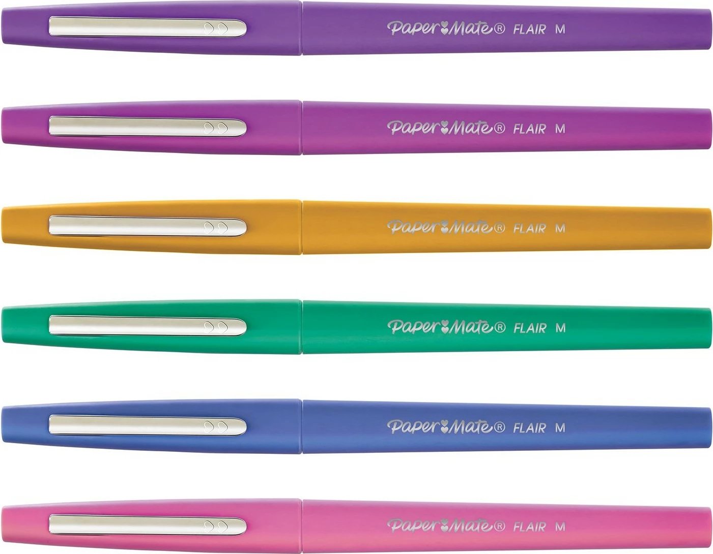 Set stilolapsa PaperMate Flair, 6 ngjyra, majë 1mm, multikolor